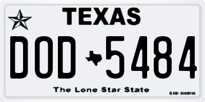 TX license plate DOD5484