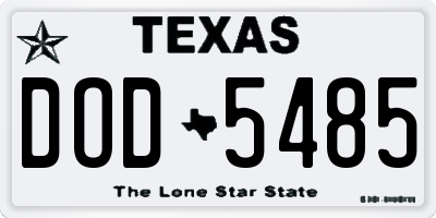 TX license plate DOD5485