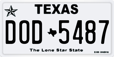 TX license plate DOD5487