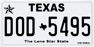 TX license plate DOD5495
