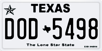 TX license plate DOD5498
