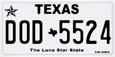 TX license plate DOD5524