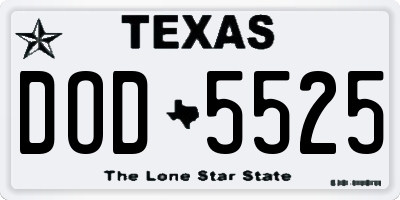 TX license plate DOD5525
