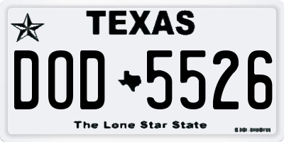 TX license plate DOD5526