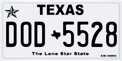TX license plate DOD5528
