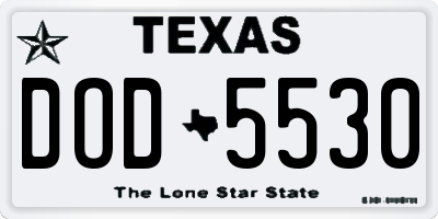 TX license plate DOD5530