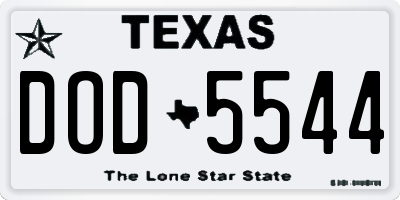 TX license plate DOD5544