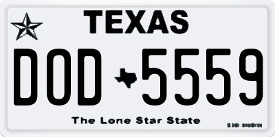 TX license plate DOD5559