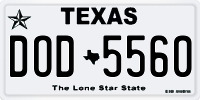 TX license plate DOD5560