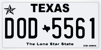 TX license plate DOD5561