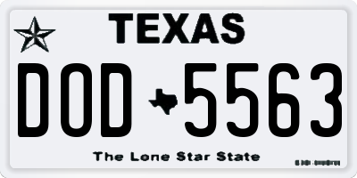 TX license plate DOD5563