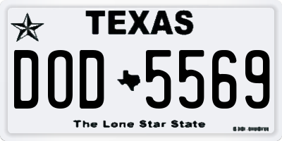 TX license plate DOD5569