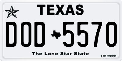 TX license plate DOD5570
