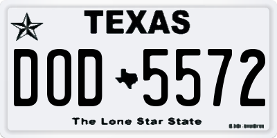 TX license plate DOD5572