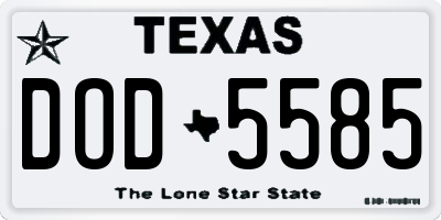 TX license plate DOD5585