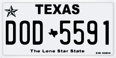 TX license plate DOD5591