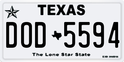 TX license plate DOD5594