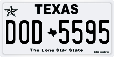 TX license plate DOD5595