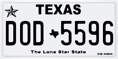 TX license plate DOD5596