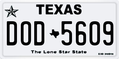 TX license plate DOD5609
