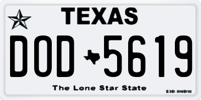 TX license plate DOD5619