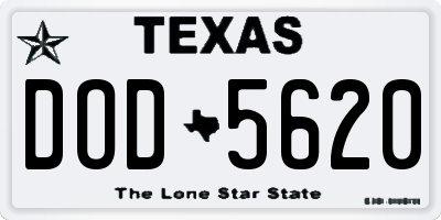 TX license plate DOD5620