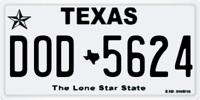TX license plate DOD5624