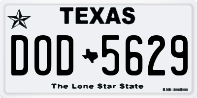 TX license plate DOD5629