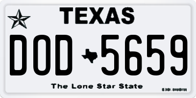 TX license plate DOD5659