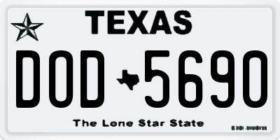 TX license plate DOD5690