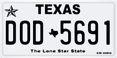 TX license plate DOD5691