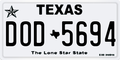 TX license plate DOD5694