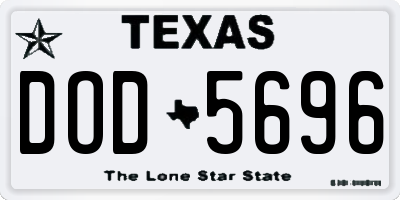 TX license plate DOD5696