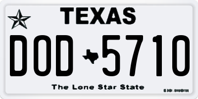 TX license plate DOD5710