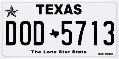 TX license plate DOD5713
