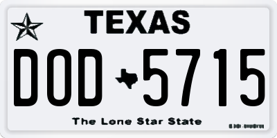 TX license plate DOD5715