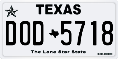 TX license plate DOD5718