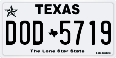 TX license plate DOD5719