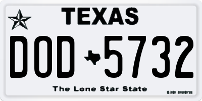 TX license plate DOD5732