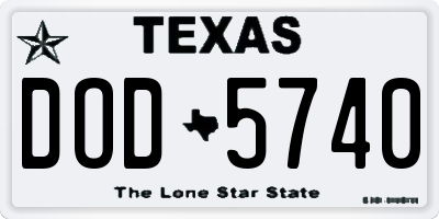 TX license plate DOD5740