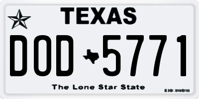 TX license plate DOD5771