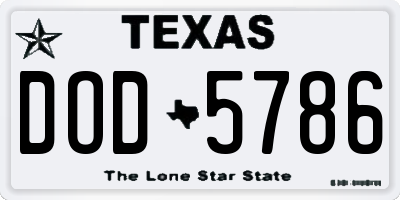 TX license plate DOD5786