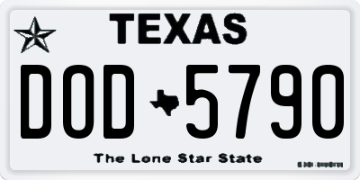 TX license plate DOD5790