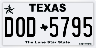 TX license plate DOD5795