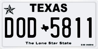 TX license plate DOD5811
