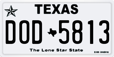 TX license plate DOD5813