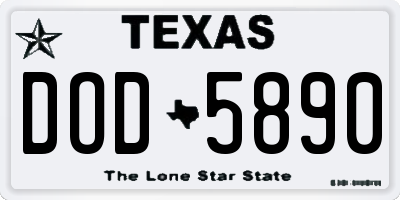 TX license plate DOD5890