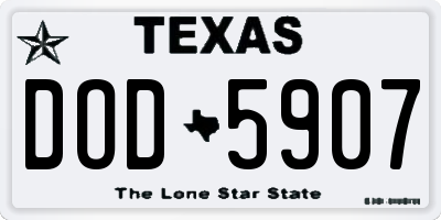 TX license plate DOD5907
