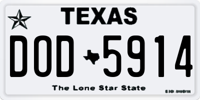 TX license plate DOD5914