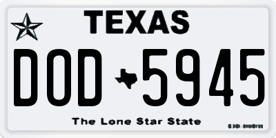 TX license plate DOD5945